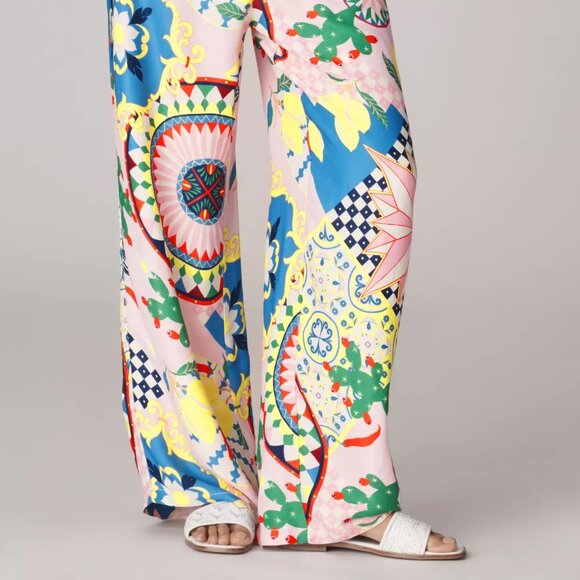 Size M NWT Anthropologie Maeve Straight-Leg Pull-On Silk Like Pants - Picture 2 of 4